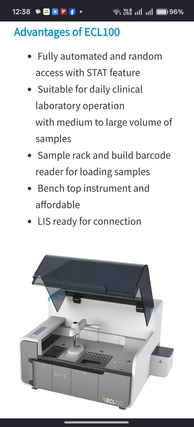ECL100 chemiluminescence immunoassay analyzer